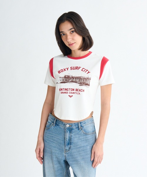 ROXY（ロキシー）の「【ZOZO限定アイテム】ROXY SURF CITY TEE/ロキシーショート丈半袖リンガーTシャツ（Tシャツ/カットソー・レディース・ブラウン/ホワイト/ブルー・MEDIUM/LARGE）」の19枚目の写真