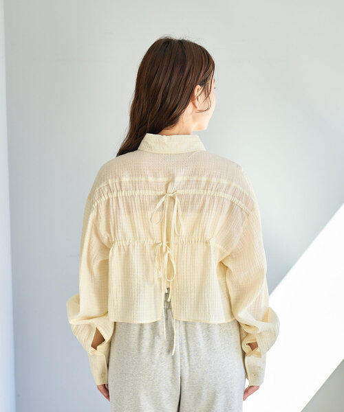 ブラウス シャツ 「新サイズ追加/2サイズ展開/WEB先行サイズ」ギンガムバックリボンシャツ レディース Kastane ブラウス シャツ 「新サイズ追加/2サイズ展開/WEB先行