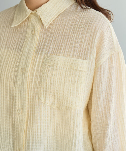 Kastane（カスタネ）の「【新サイズ追加/2サイズ展開】ギンガムバックリボンシャツ（シャツ/ブラウス・レディース・ピンク/アイボリー/グレー・FREE/LARGE）」の10枚目の写真