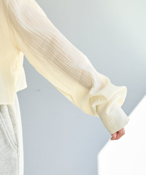 Kastane（カスタネ）の「【新サイズ追加/2サイズ展開】ギンガムバックリボンシャツ（シャツ/ブラウス・レディース・ピンク/アイボリー/グレー・FREE/LARGE）」の7枚目の写真