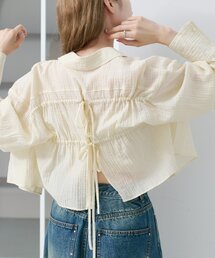 【新サイズ追加/2サイズ展開】ギンガムバックリボンシャツ