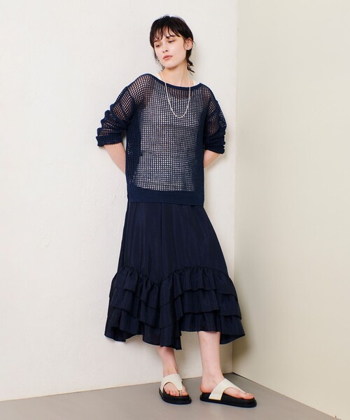 美品 allureville 洗える ウール100% ニット プルオーバー 2 美品 allureville 洗える ウール100% ニット プルオーバー 2