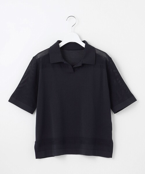 J.PRESS(ジェイプレス)の「【洗える】COTTON POLYESTER ニットポロ(ニット/セーター・レディース・ネイビー系/ベージュ系/ホワイト系・T15/T13)」の10枚目の写真
