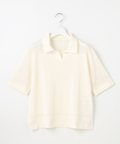 J.PRESS(ジェイプレス)の「【洗える】COTTON POLYESTER ニットポロ(ニット/セーター・レディース・ネイビー系/ベージュ系/ホワイト系・T15/T13)」の11枚目の写真