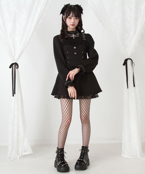 DearMyLove（ディアマイラブ）の「スタッズ闇闇レースアップ厚底スニーカーブーツ（ブーツ・レディース・ブラック/ブラック系その他・24cm/23.5cm/23cm/22.5cm/25cm/24.5cm）」の11枚目の写真