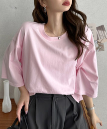 【夏までさらっと】ワイドシルエット ショート丈Tシャツ