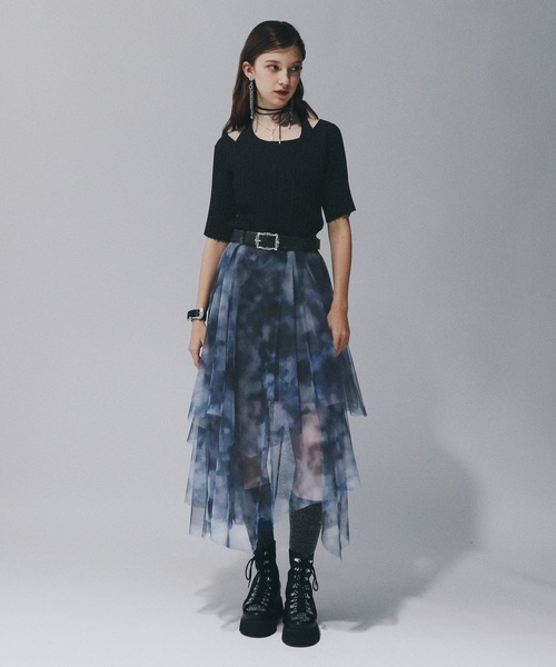 HARE ガラシアーティアードスカート　ブルー HARE｜ガラシアーティアードスカート | Rakuten Fashion(楽天