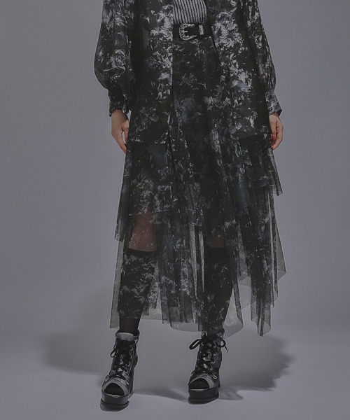 HARE（ハレ）の「ガラシアーティアードスカート(HARE)（スカート・レディース・ブルー/グリーン/ブラック/ブルー系その他・FREE）」の12枚目の写真