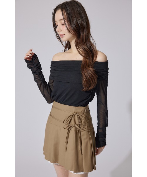 rienda（リエンダ）の「オフショルレディーシアートップス 春服（Tシャツ/カットソー・レディース・ブラック・FREE）」の4枚目の写真