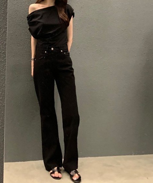 deux amour（ドゥーザムール）の「ワンショルダードレープトップス（その他トップス・レディース・ホワイト/ブラック/イエロー・FREE）」の5枚目の写真