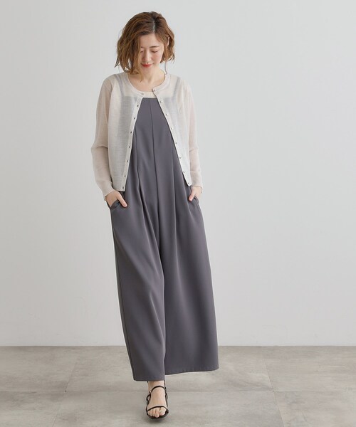 grove（グローブ）の「【雑誌掲載】洗えるシアーカーディガン（カーディガン/ボレロ・レディース・ブラウン系/ブラック/グレー/オフホワイト/ピンク/ライトベージュ/ダークグリーン・03/02/05/04/01）」の10枚目の写真