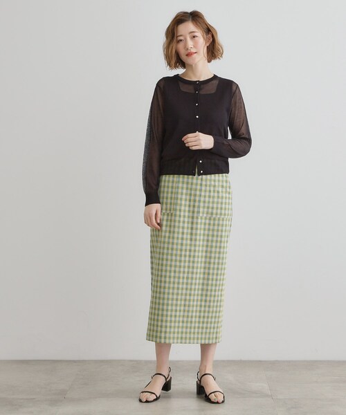 grove（グローブ）の「【雑誌掲載】洗えるシアーカーディガン（カーディガン/ボレロ・レディース・ブラウン系/ブラック/グレー/オフホワイト/ピンク/ライトベージュ/ダークグリーン・03/02/05/04/01）」の18枚目の写真