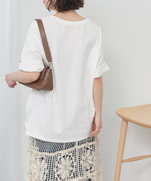 NUNIFE（ユニフィー）の「【NUNIFE】いろいろDOGT（Tシャツ/カットソー・レディース・アイボリー/オフホワイト/スミクロ・FREE）」の10枚目の写真