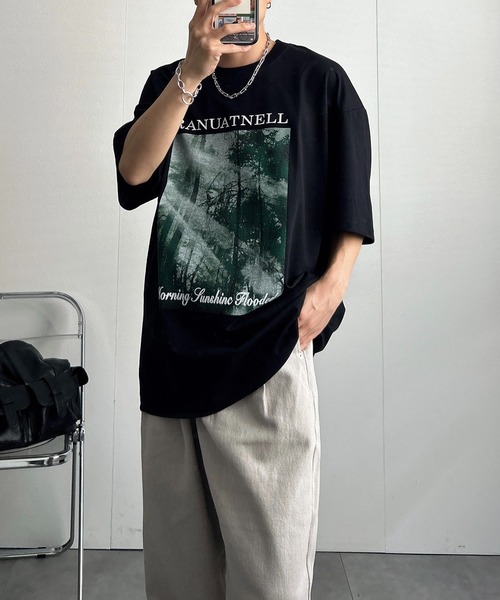 CREARE -LINO-（クレアーレリノ）の「＜ユニセックス商品＞アソートプリントTシャツ（Tシャツ/カットソー・メンズ・グリーン/ブラック/ホワイト/チャコールグレー/ブラック系その他/ホワイト系その他・MEDIUM/LARGE）」の7枚目の写真