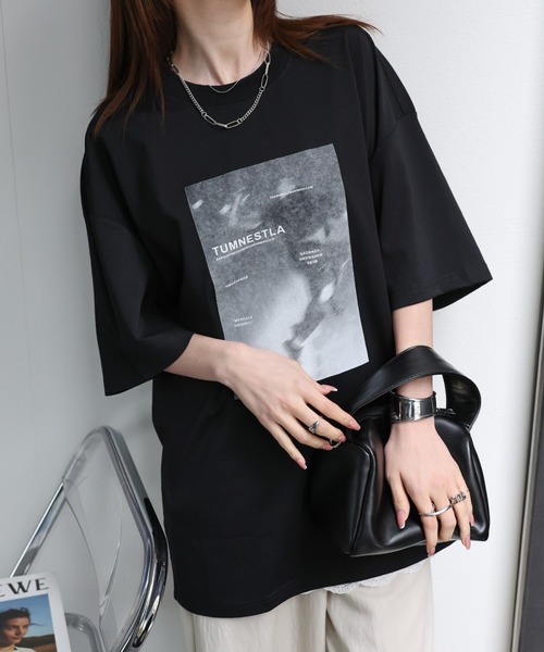 Tシャツ・カットソー A FERRETTI セール】フォトプリントオーバーサイズTシャツ（Tシャツ