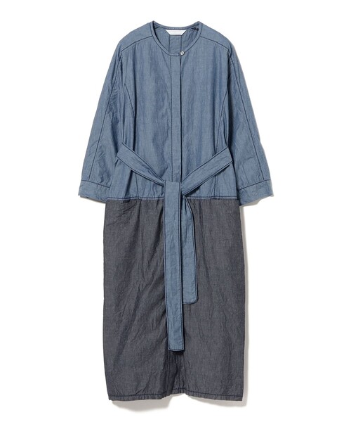 fennica（フェニカ）の「homspun / ライトオンス シャンブレー 比翼配色7分袖 ワンピース（ワンピース・レディース・ブルー/ネイビー・MEDIUM）」の3枚目の写真