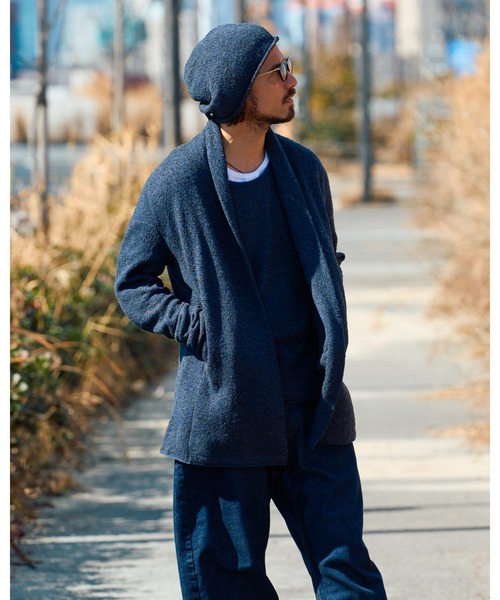 wjk（ダヴルジェイケイ）の「back pile light easy cardigan（カーディガン/ボレロ・メンズ・ネイビー/ブラック・SMALL/MEDIUM/LARGE/X-LARGE）」の9枚目の写真