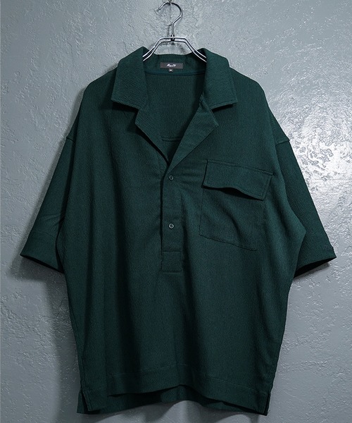 JOKER(ジョーカー)の「楊柳5分袖ポロシャツ メンズ 半袖 シャツ ビッグシルエット トップス 春服(ポロシャツ・メンズ・ブラック/ベージュ/グリーン・S/M/L)」の14枚目の写真