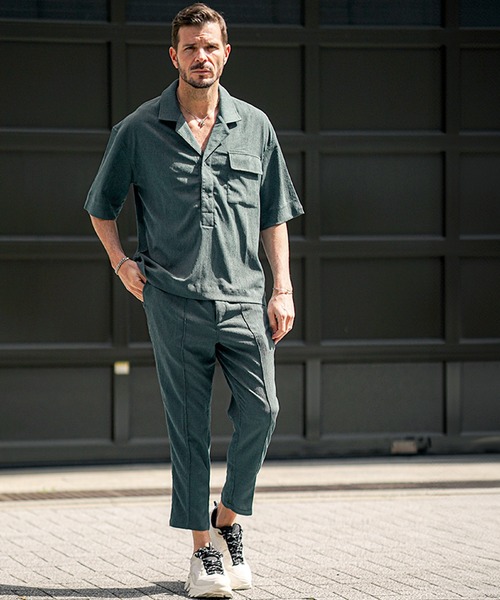 JOKER(ジョーカー)の「楊柳5分袖ポロシャツ メンズ 半袖 シャツ ビッグシルエット トップス 春服(ポロシャツ・メンズ・ブラック/ベージュ/グリーン・S/M/L)」の16枚目の写真