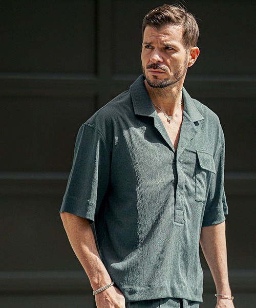 JOKER(ジョーカー)の「楊柳5分袖ポロシャツ メンズ 半袖 シャツ ビッグシルエット トップス 春服(ポロシャツ・メンズ・ブラック/ベージュ/グリーン・S/M/L)」の18枚目の写真