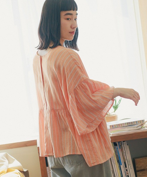 niko and...（ニコアンド）の「COMFORTリネンワイドブラウス（シャツ/ブラウス・レディース・オレンジ/ブラック/ブルー/オフホワイト・LARGE/MEDIUM）」の16枚目の写真