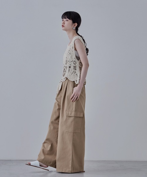 etoll.（エトル）の「アシンメトリースカラップクロシェベスト（ベスト・レディース・ブラック/キナリ・M）」の18枚目の写真