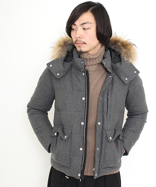 Lui's（ルイス）の「Lui's(ルイス) ウールダウンジャケット（ダウンジャケット/コート・メンズ・ブラック/スミクロ/ライトグレー・SMALL/MEDIUM/LARGE）」の4枚目の写真