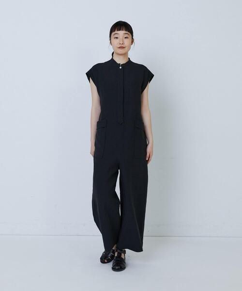 LOISIR(ロワズィール)の「【MTサイズ有り】リネンワッシャーオールインワン(つなぎ/オールインワン・レディース・ブラック・M/MT)」の2枚目の写真