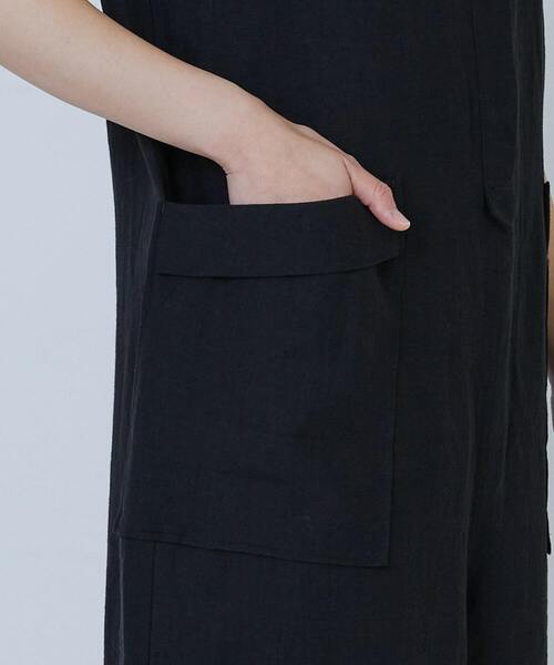 LOISIR(ロワズィール)の「【MTサイズ有り】リネンワッシャーオールインワン(つなぎ/オールインワン・レディース・ブラック・M/MT)」の13枚目の写真