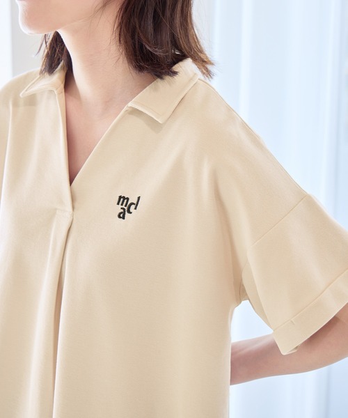 marie claire sport(マリクレール スポーツ)の「【マリクレール・スポーツ】スキッパーポロチュニック(シャツ/ブラウス・レディース・グレイッシュベージュ/グレイッシュブルー/ネイビー・L/M/3L/LL)」の7枚目の写真