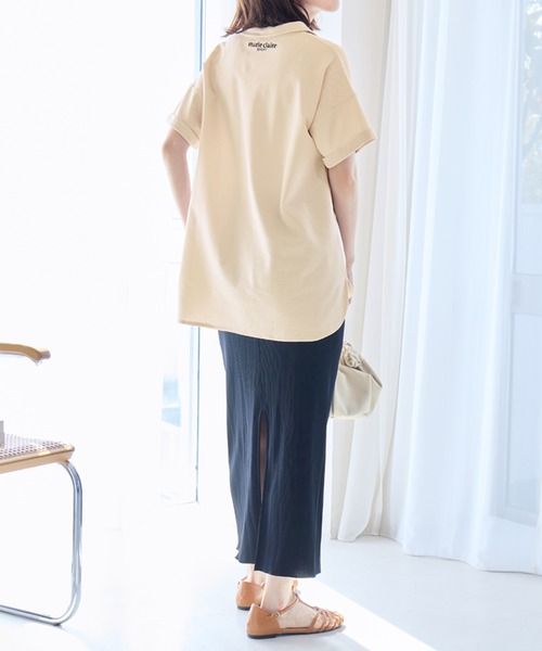 marie claire sport(マリクレール スポーツ)の「【マリクレール・スポーツ】スキッパーポロチュニック(シャツ/ブラウス・レディース・グレイッシュベージュ/グレイッシュブルー/ネイビー・L/M/3L/LL)」の10枚目の写真