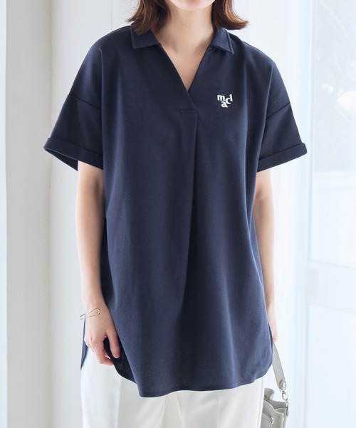 marie claire sport(マリクレール スポーツ)の「【マリクレール・スポーツ】スキッパーポロチュニック(シャツ/ブラウス・レディース・グレイッシュベージュ/グレイッシュブルー/ネイビー・L/M/3L/LL)」の14枚目の写真