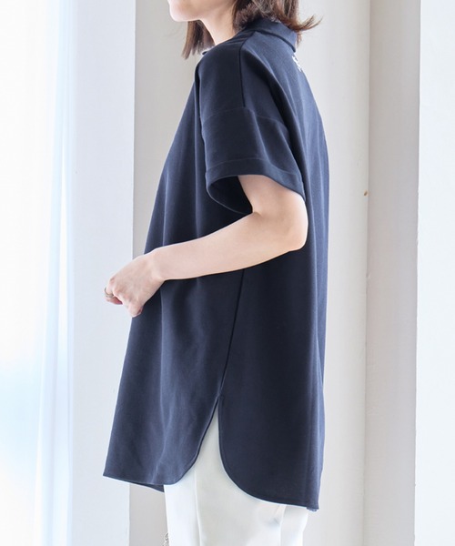 marie claire sport(マリクレール スポーツ)の「【マリクレール・スポーツ】スキッパーポロチュニック(シャツ/ブラウス・レディース・グレイッシュベージュ/グレイッシュブルー/ネイビー・L/M/3L/LL)」の15枚目の写真
