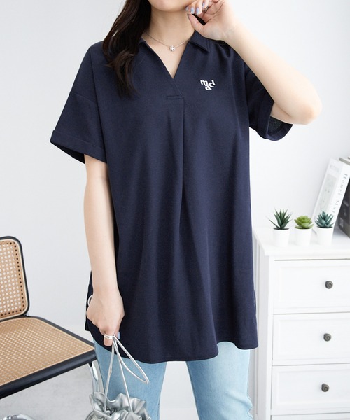 marie claire sport(マリクレール スポーツ)の「【マリクレール・スポーツ】スキッパーポロチュニック(シャツ/ブラウス・レディース・グレイッシュベージュ/グレイッシュブルー/ネイビー・L/M/3L/LL)」の20枚目の写真