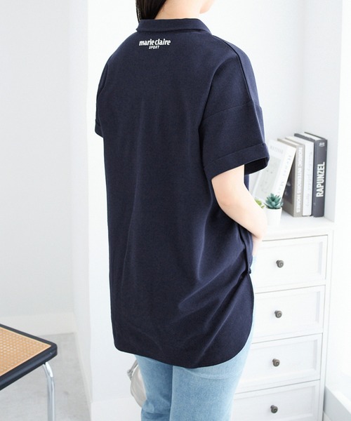 marie claire sport(マリクレール スポーツ)の「【マリクレール・スポーツ】スキッパーポロチュニック(シャツ/ブラウス・レディース・グレイッシュベージュ/グレイッシュブルー/ネイビー・L/M/3L/LL)」の21枚目の写真