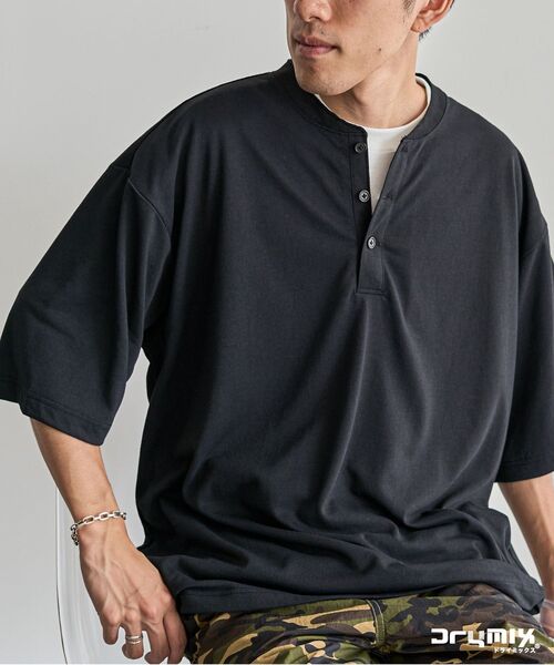 CRAFT STANDARD BOUTIQUE(クラフトスタンダードブティック)の「接触冷感/吸水速乾/UVカット DRY-MIX ヘンリーネックTEE(Tシャツ/カットソー・メンズ・オフホワイト/ブラック/グレイッシュベージュ・M/L/XL)」の4枚目の写真