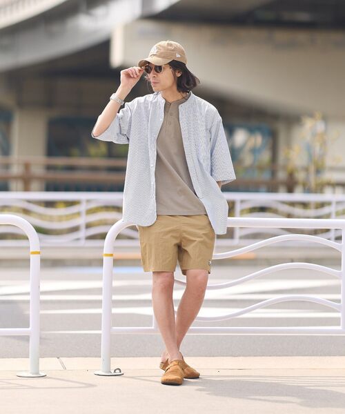 CRAFT STANDARD BOUTIQUE(クラフトスタンダードブティック)の「接触冷感/吸水速乾/UVカット DRY-MIX ヘンリーネックTEE(Tシャツ/カットソー・メンズ・オフホワイト/ブラック/グレイッシュベージュ・M/L/XL)」の10枚目の写真