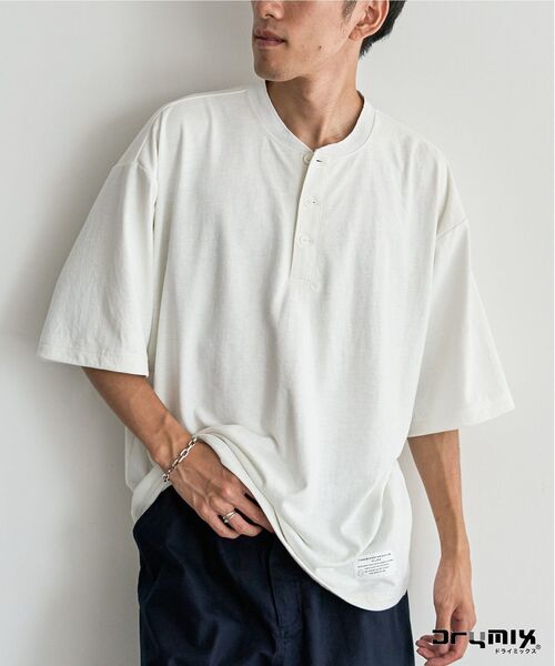 CRAFT STANDARD BOUTIQUE(クラフトスタンダードブティック)の「接触冷感/吸水速乾/UVカット DRY-MIX ヘンリーネックTEE(Tシャツ/カットソー・メンズ・オフホワイト/ブラック/グレイッシュベージュ・M/L/XL)」の11枚目の写真