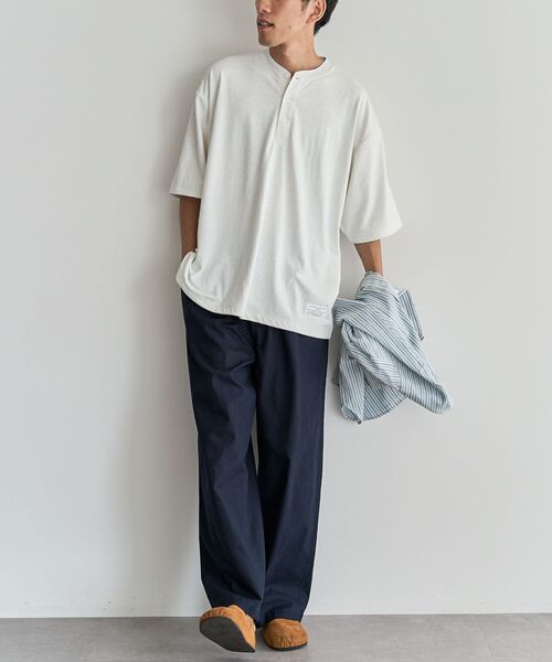 CRAFT STANDARD BOUTIQUE(クラフトスタンダードブティック)の「接触冷感/吸水速乾/UVカット DRY-MIX ヘンリーネックTEE(Tシャツ/カットソー・メンズ・オフホワイト/ブラック/グレイッシュベージュ・M/L/XL)」の14枚目の写真