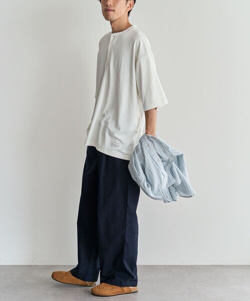 CRAFT STANDARD BOUTIQUE(クラフトスタンダードブティック)の「接触冷感/吸水速乾/UVカット DRY-MIX ヘンリーネックTEE(Tシャツ/カットソー・メンズ・オフホワイト/ブラック/グレイッシュベージュ・M/L/XL)」の15枚目の写真