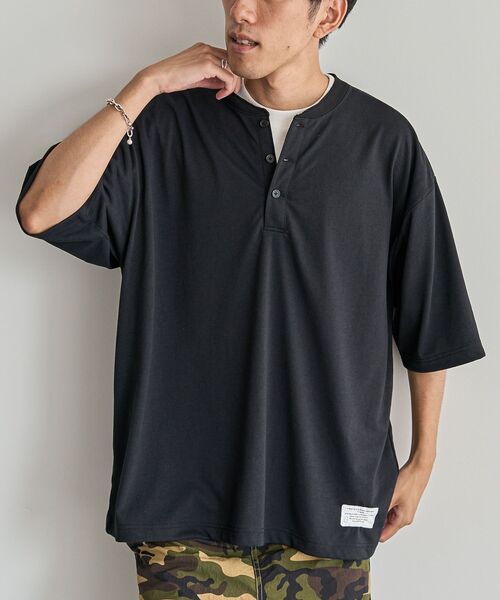 CRAFT STANDARD BOUTIQUE(クラフトスタンダードブティック)の「接触冷感/吸水速乾/UVカット DRY-MIX ヘンリーネックTEE(Tシャツ/カットソー・メンズ・オフホワイト/ブラック/グレイッシュベージュ・M/L/XL)」の18枚目の写真