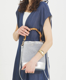 soeur（スール）の「●SOUER/バンブーハンドルチュールバッグ（かごバッグ）」