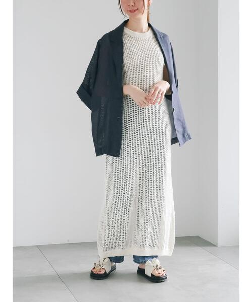 Te chichi(テチチ)の「メッシュニットワンピース《2025summer catalog item》(ワンピース・レディース・ブラック/オフホワイト・F)」の19枚目の写真