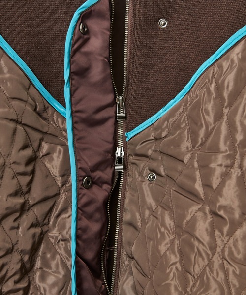 AULA AILA（アウラアイラ）の「ニットアンドキルテッドタフタブルゾン（ブルゾン・レディース・アイボリー/ブラック/ブラウン・0）」の10枚目の写真