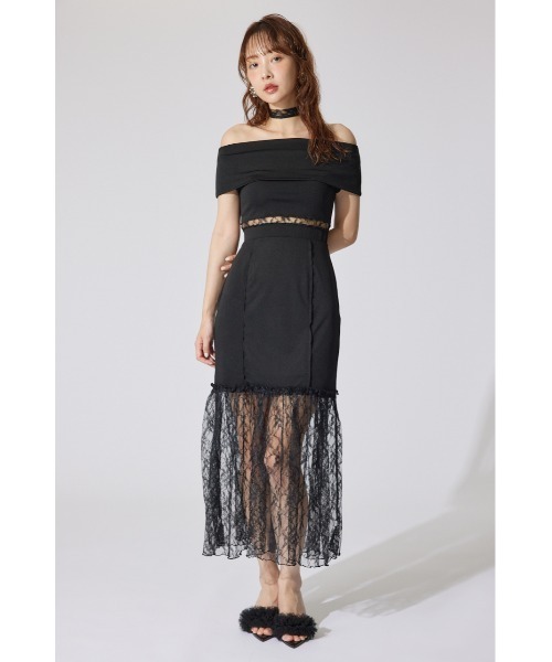 rienda(リエンダ)の「レースコンビオフショルカットワンピース 夏服(ワンピース・レディース・ブルー/ホワイト/ブラック・SMALL/MEDIUM)」の17枚目の写真