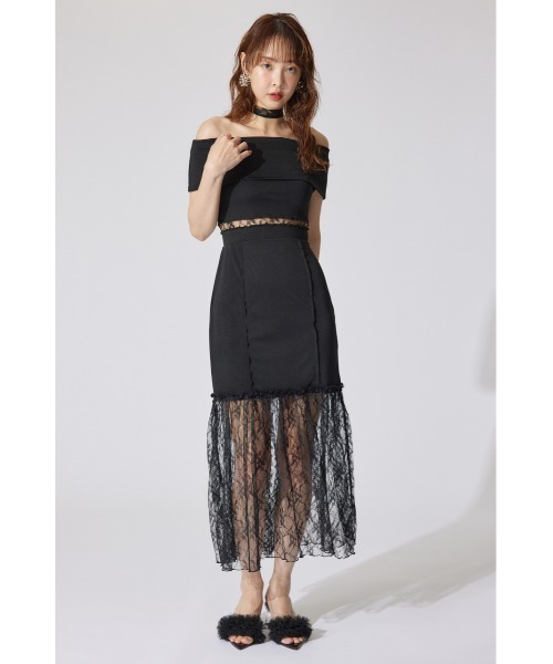 rienda(リエンダ)の「レースコンビオフショルカットワンピース 夏服(ワンピース・レディース・ブルー/ホワイト/ブラック・SMALL/MEDIUM)」の16枚目の写真