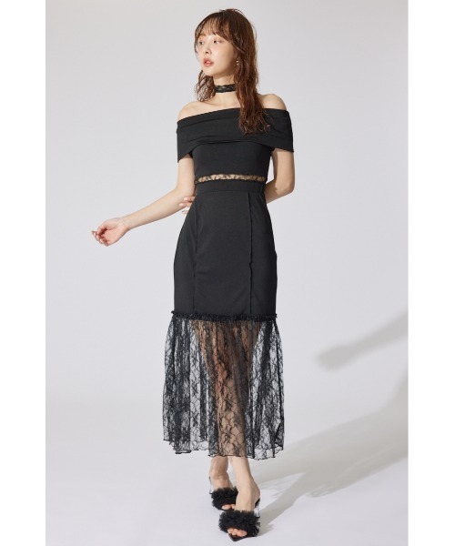 rienda(リエンダ)の「レースコンビオフショルカットワンピース 夏服(ワンピース・レディース・ブルー/ホワイト/ブラック・SMALL/MEDIUM)」の15枚目の写真