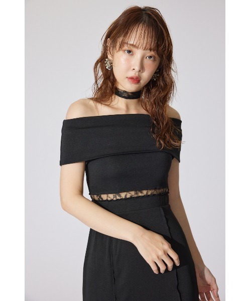 rienda(リエンダ)の「レースコンビオフショルカットワンピース 夏服(ワンピース・レディース・ブルー/ホワイト/ブラック・SMALL/MEDIUM)」の14枚目の写真