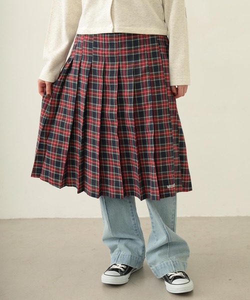 MILKFED.(ミルクフェド)の「PLEATED PLAID SKIRT(スカート・レディース・ブラック/レッド/ネイビー・ONE SIZE)」の1枚目の写真