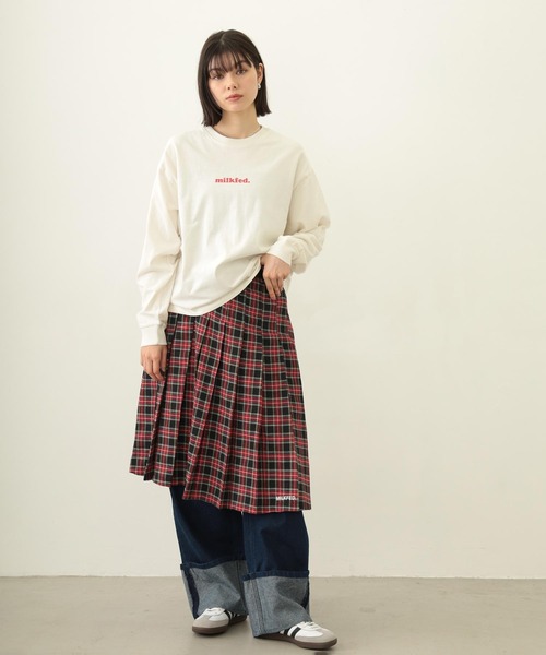 MILKFED.(ミルクフェド)の「PLEATED PLAID SKIRT(スカート・レディース・ブラック/レッド/ネイビー・ONE SIZE)」の5枚目の写真
